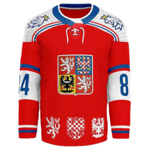 high quality Customized Sublimation Printing Quick Dry V-neck Striped Ice Hockey Jersey