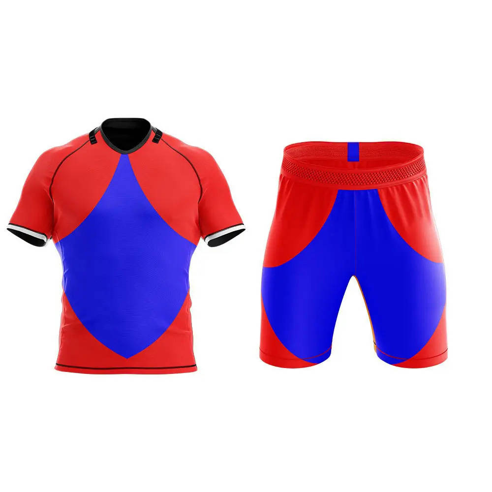 Top quality sublimation rugby jersey and shorts durable customize athletic suits - 图片 3