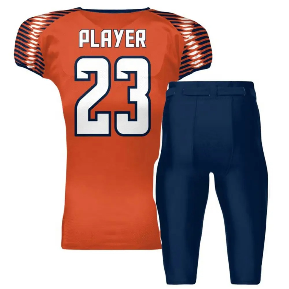 High Quality American Football Jersey with Shorts Custom Sublimation Football Uniform Set - 图片 7