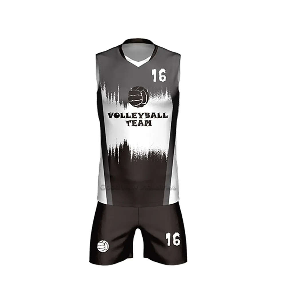 Customized short sleeve sublimation volleyball jersey printing unisex uniform set - 图片 2