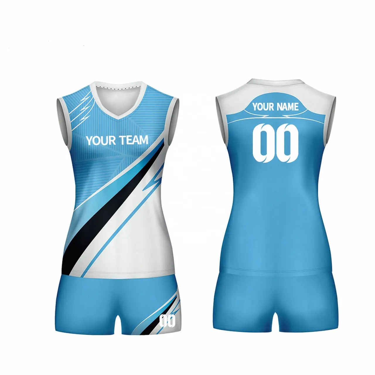 Women Girls volleyball jersey custom designed lightweight full sublimated volleyball uniform - 图片 4
