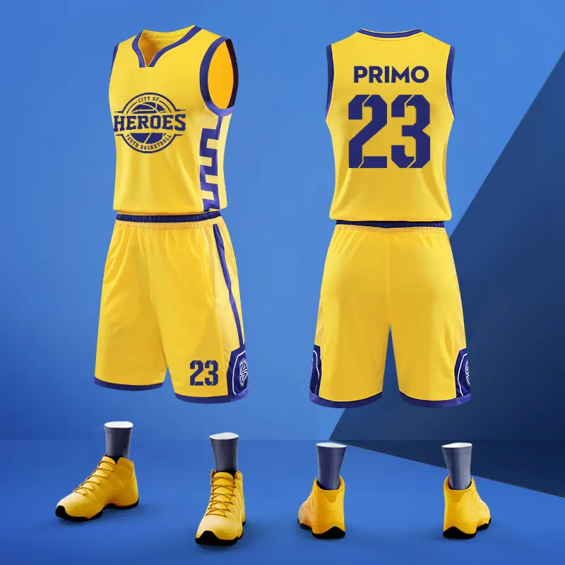 Basketball Jerseys Custom Men Basketball Uniform Sets Quick Dry Breathable Basketball wear - 图片 2