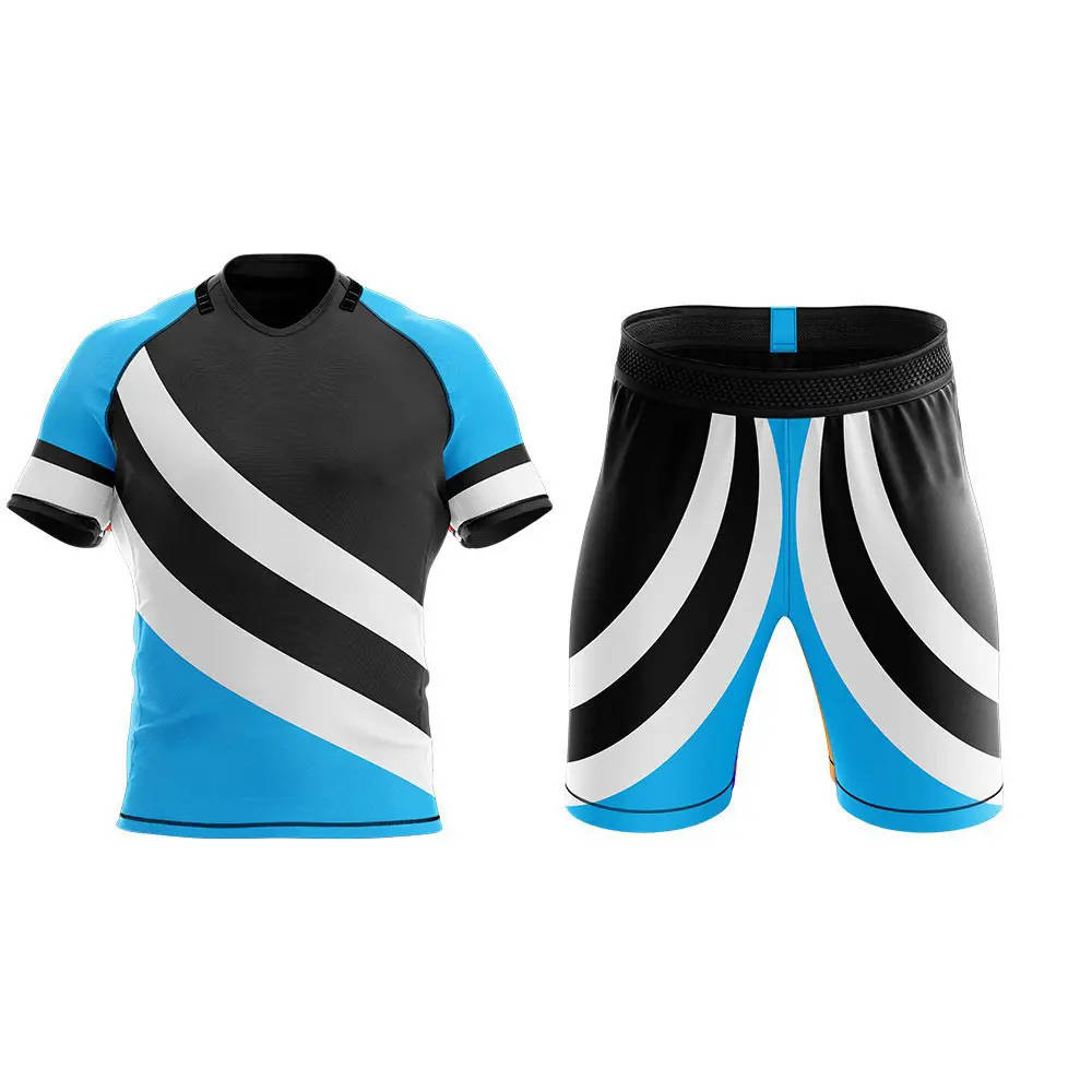 Top quality sublimation rugby jersey and shorts durable customize athletic suits - 图片 2
