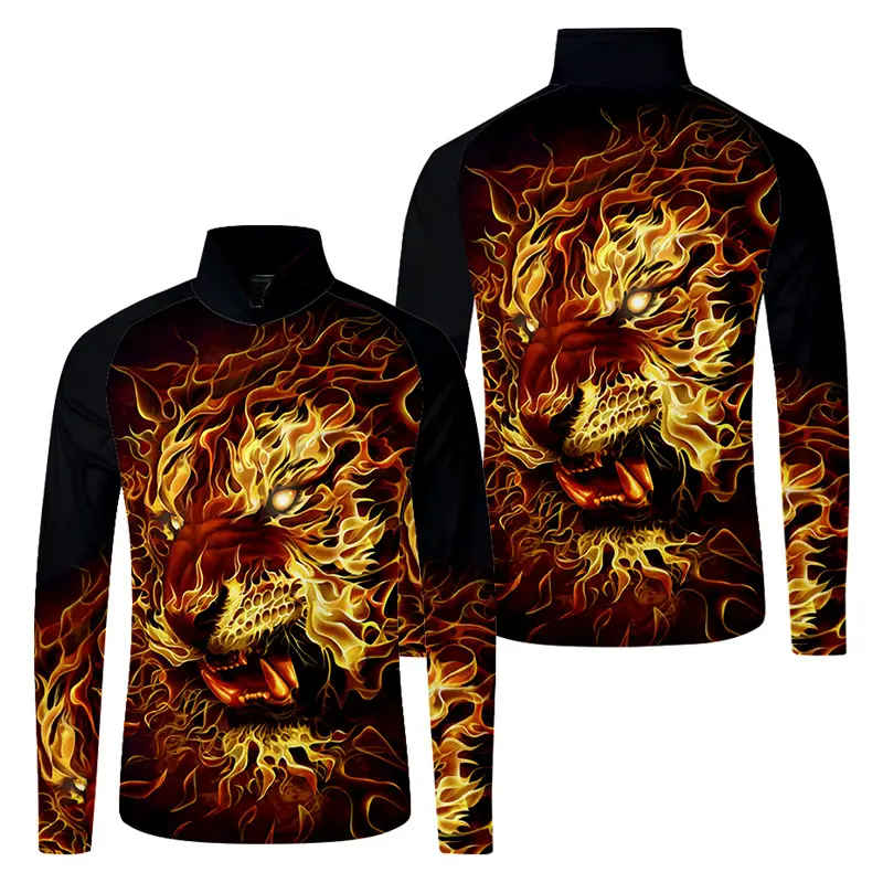 Sun protection Quick Dry Custom sublimation Printing Long Sleeve Fishing Wear - 图片 3