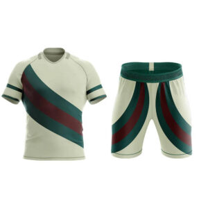 Top quality sublimation rugby jersey and shorts durable  customize athletic suits
