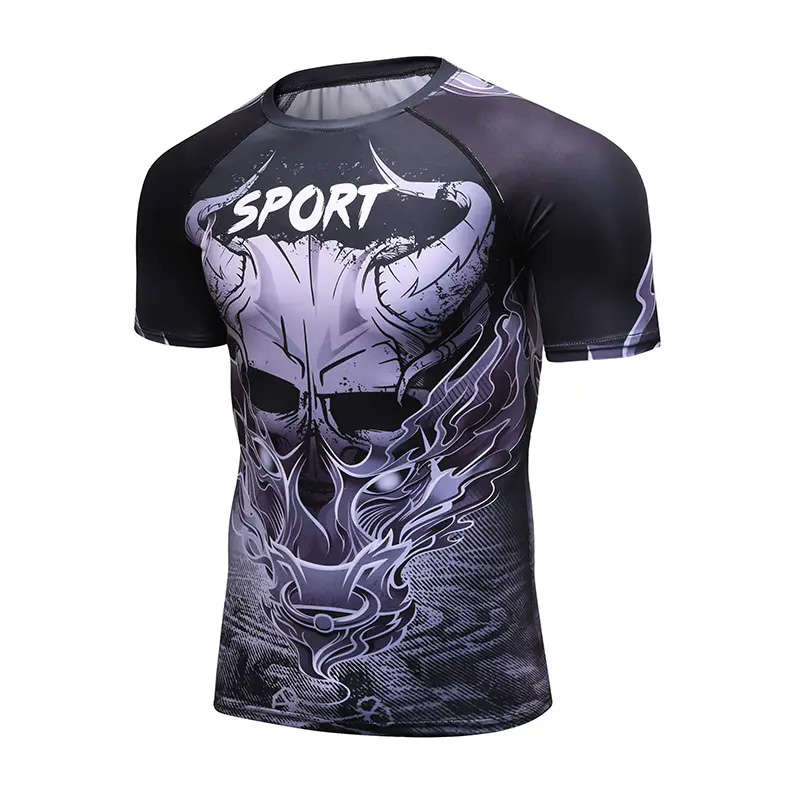 BJJ wear rashguard custom fitness mens sublimation printed mma rash guard - 图片 5