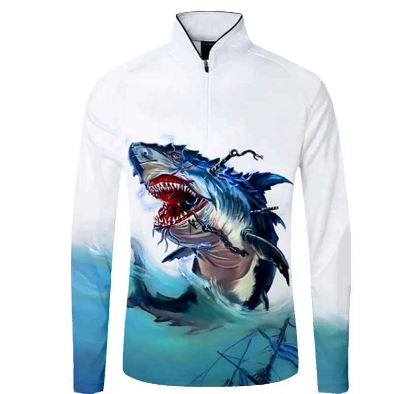 Sun protection Quick Dry Custom sublimation Printing Long Sleeve Fishing Wear - 图片 7