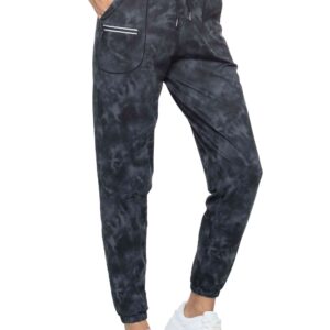 Joggers for Women with Zipper Pocket Tie Dye Elastic Waist Workout Sport Gym Pants Comfy Lounge Yoga Running Pants
