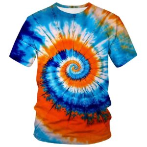 Unisex Tie Dye Crew Neck Short Sleeve T-Shirt