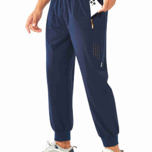 Men's Athletic Running Pants Lightweight Workout Joggers Quick Dry Gym Sweatpants Active Sports Track Training