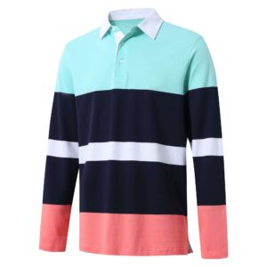 Polo Shirt for Men Casual Long Sleeve Golf Slim Shirt