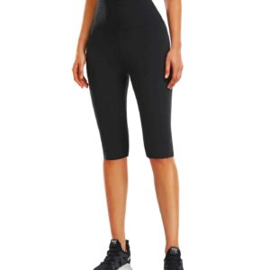 Women's Knee Length Leggings High Waist Capri Pants for Women Yoga Workout Biker Shorts