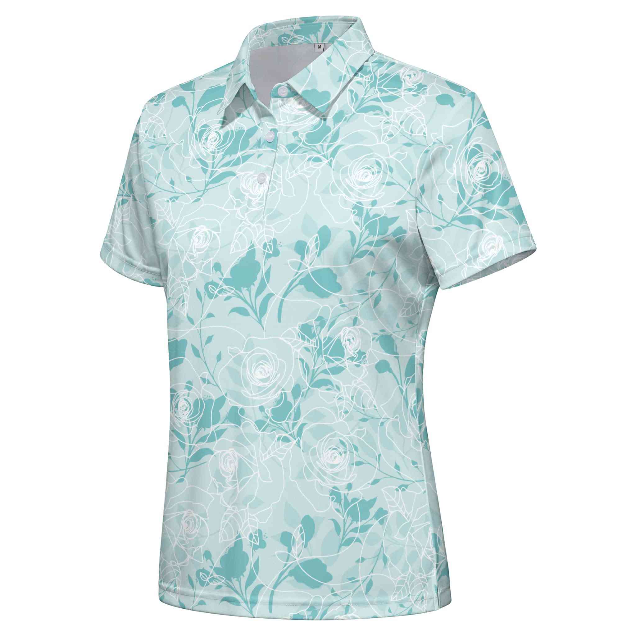 Women's Short Sleeve Polo Shirt Lightweight Printed Golf Shirts Quick Dry Workout Golf Polo Shirt