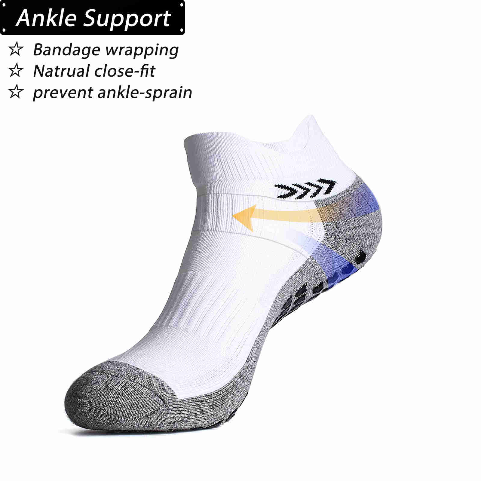 Anti-slip Athletic Sock for Men Women Soccer Socks with Grips Non-skid Slipper Socks Trainning Socks for Yoga Gym Football